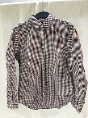 H&M Men's Black & White Gingham Button-Up Dress Shirt